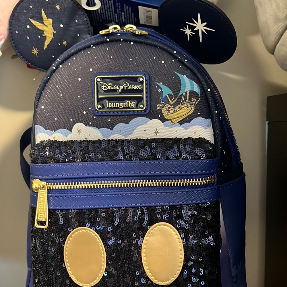 New Loungefly Mickey MouseMain Attraction Peter Pan's Flight Backpack with ears